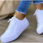 Женские туфли на плоской подошве, однотонные кроссовки из флока, с отделкой каймой, повседневная женская обувь, новинка весеннего сезона 2021