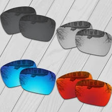 E.O.S 4 Pairs Black & Silver & Ice Blue & Fire Red Polarized Replacement Lenses for Oakley Dispatch 1 OO9090 Sunglasses