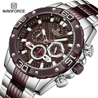 naviforce luxury mens quartz watches military sport 101 second chronograph wrist watch male waterproof stainless steel clock