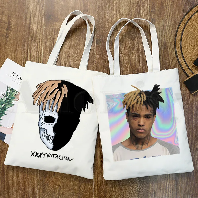 Xxxtentacion месть новейший Рэпер Хип хоп сумки тканевая сумка тоут шоппер для женщин