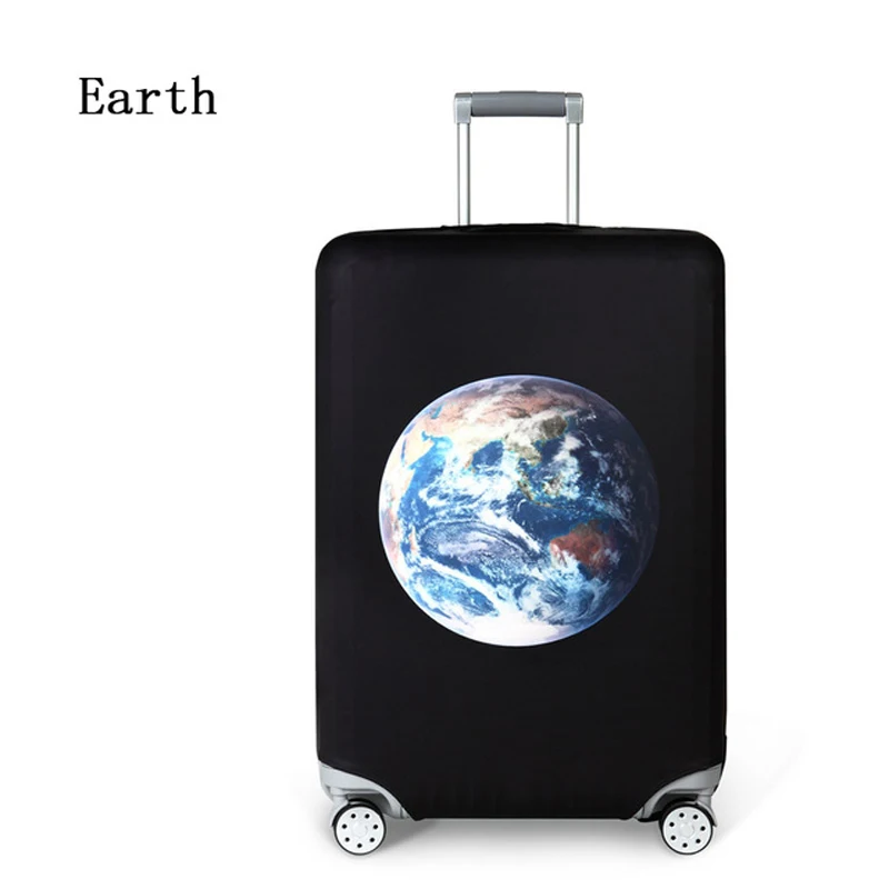 Earth Эластичный Чехол для багажа, пылезащитный чехол для путешествий, чехол для 18-32 дюймов, сумка на колесиках, чехол, аксессуары для багажа - Цвет: Earth