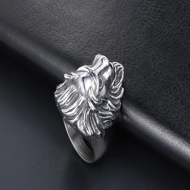 Новый тренд властный Лев верхнее кольцо титановый в стиле панк стальное литое King