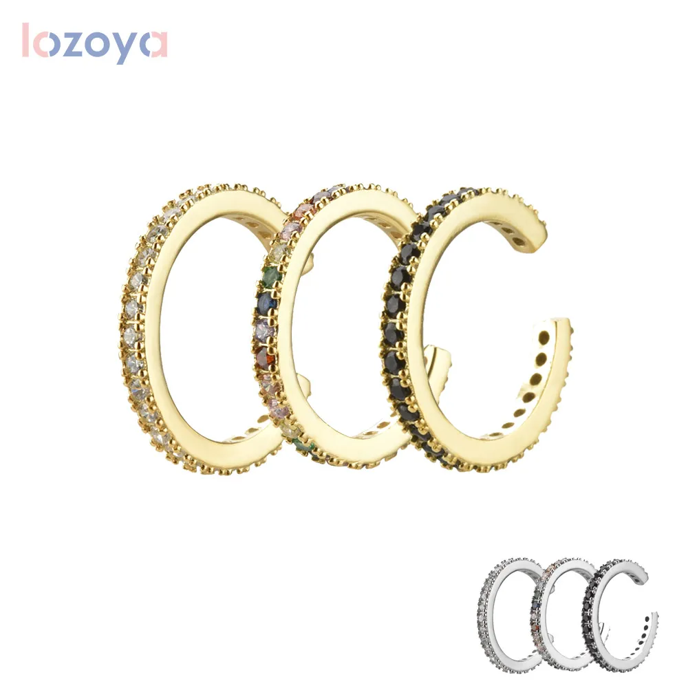 Lozoya 925 пробы серебро золото рок панк не пирсинг клипсы ушные манжеты европейские