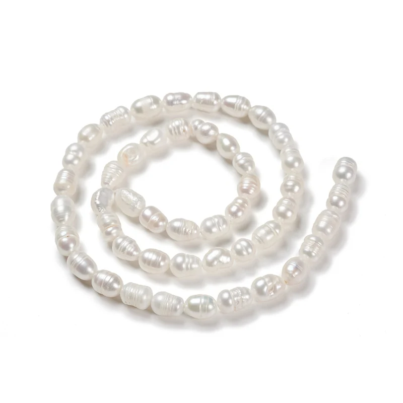5 нитей натуральный пресноводный культувированный жемчуг бусины кремово белого