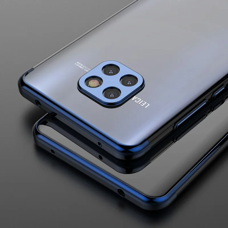 Mate30 Elecplating Case for Huawei Mate 30 20 Lite Pro 20X Plating Soft TPU Clear Anti-shock Cover Shell |