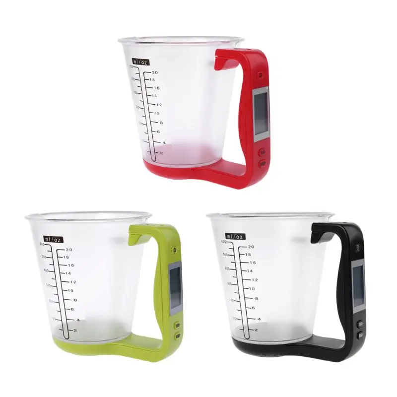 

Digital Scale with Measuring Cup Thermometer Kitchen Scales Temperature Display