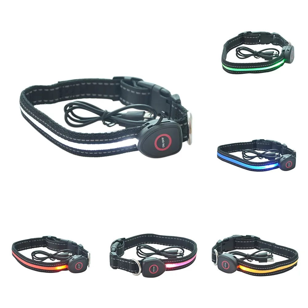 

USB Charging LED Dog Collar Anti-Lost/Avoid Car Accident Collars For Dogs Puppies Dog Luminous Collars Leads LED Pet Supplies