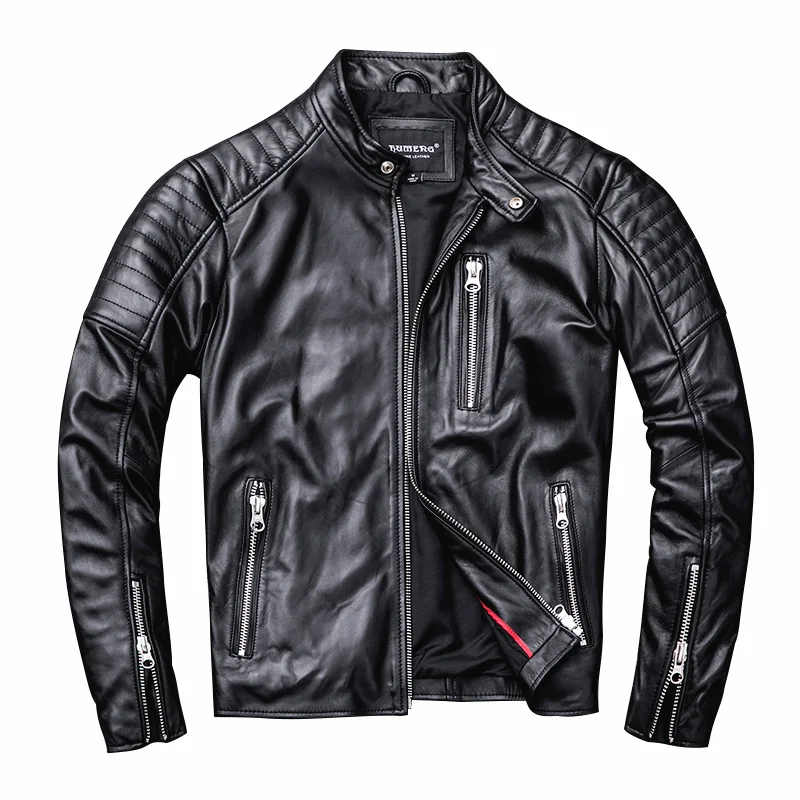 

Mens Motorcycle Jackets New Zealand Sheepskin Man Black Motor Jacket Soft Genuine Leather Slim Coat Sheepskin Clothes