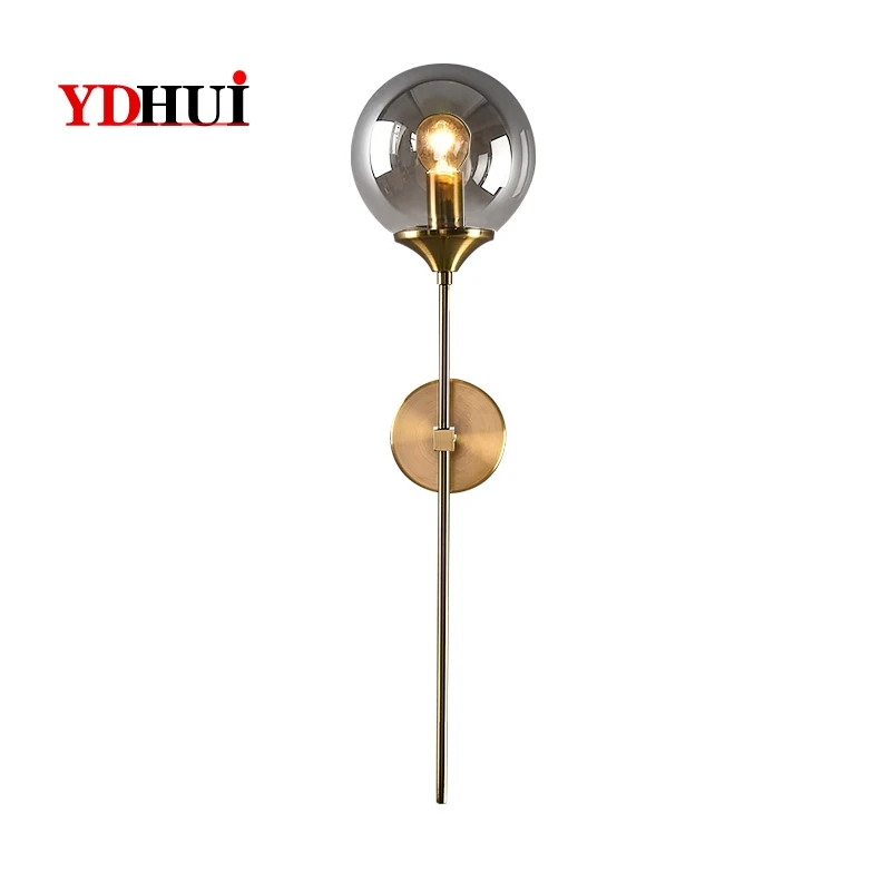 Современная стеклянная настенная лампа Золотой светодиодный светильник для