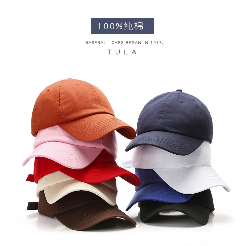 

Korean Embroidered Baseball Cap Cotton Glossy Cap Men's And Women's Solid Color Custom Printed Logo Spot Wholesale