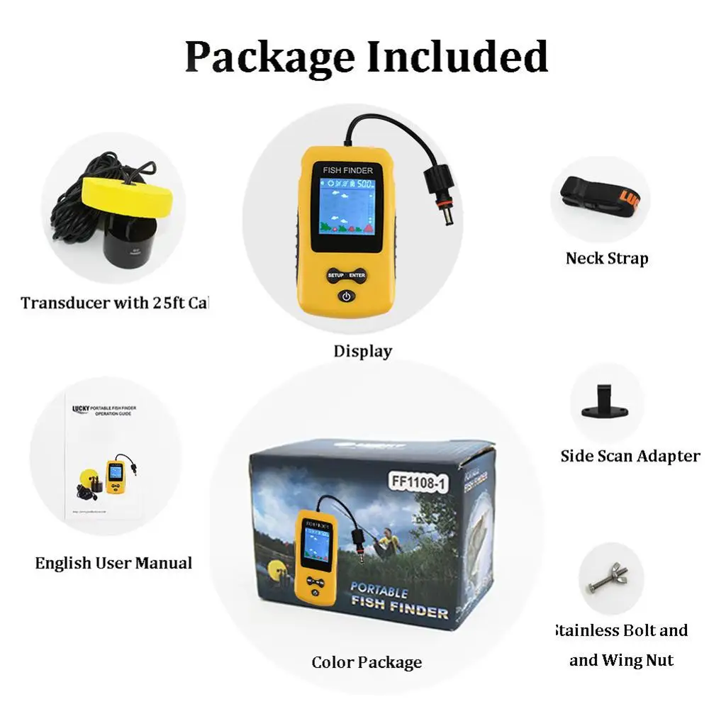 Ручной рыболокатор портативный рыболовный каяк эхолот для поиска рыбы на