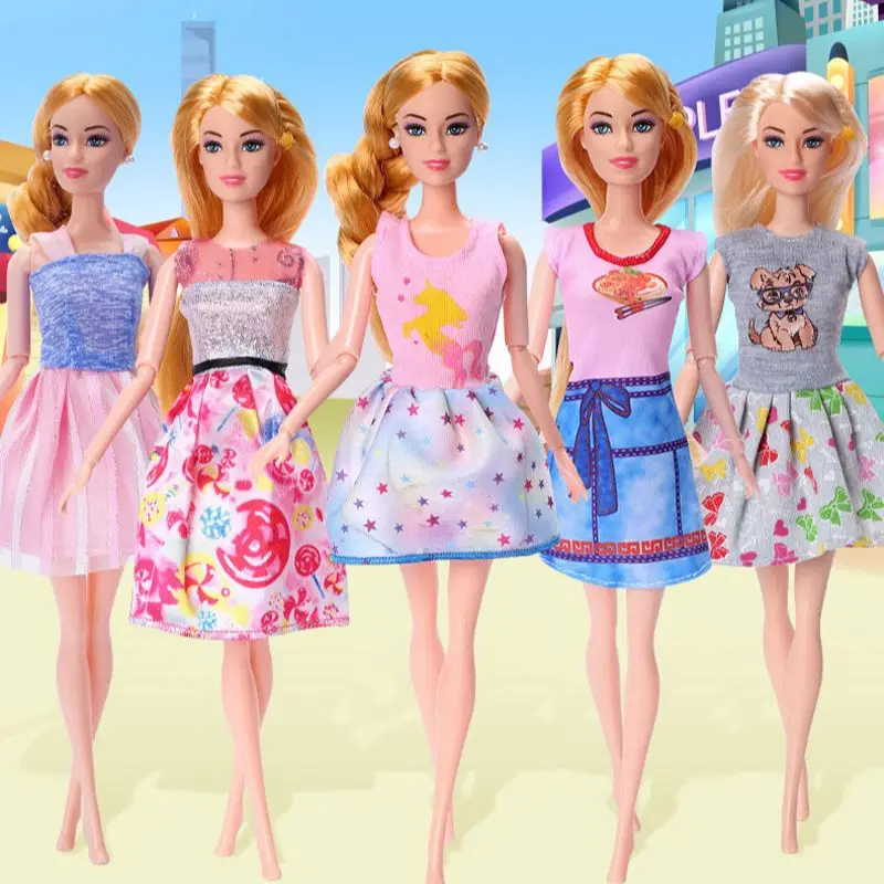 

30CM Fashion Doll Clothes Dress Up Dressing Casual Wear Short Skirt Accessories Clothing Suit Girls bjd Doll DIY Gift's Toys