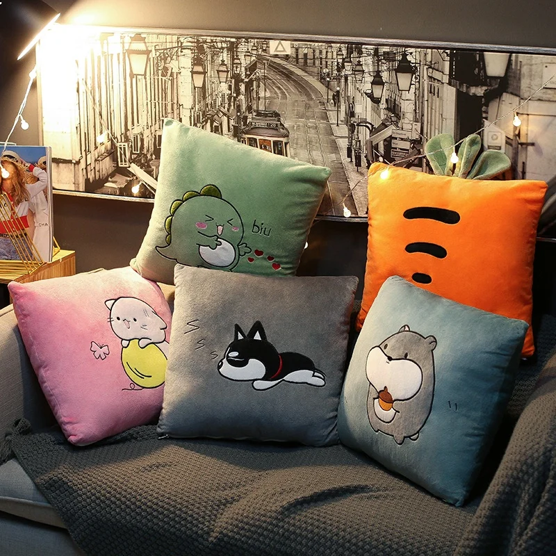 

Cartoon Cute Pillow Case Art Plush Fashion Print Simple Modern Pillow Case Durable Soft Kissenbezug Home Textile DI50BZT