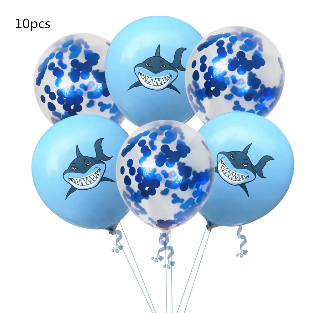 Shark 2 mix 10 шт. 12 дюймов Единорог латексные шары собака день рождения баллон гелия украшения пчела Акула панда надувные globos детские игрушки - Цвет: Shark 2 mix
