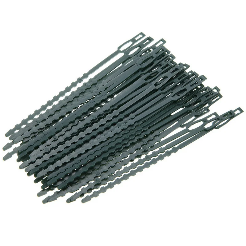 Garden Tools 50Pcs Plastic Plant Cable Ties Tree Climbing Support Pot Reusable Flower Tie Adjustable | Дом и сад