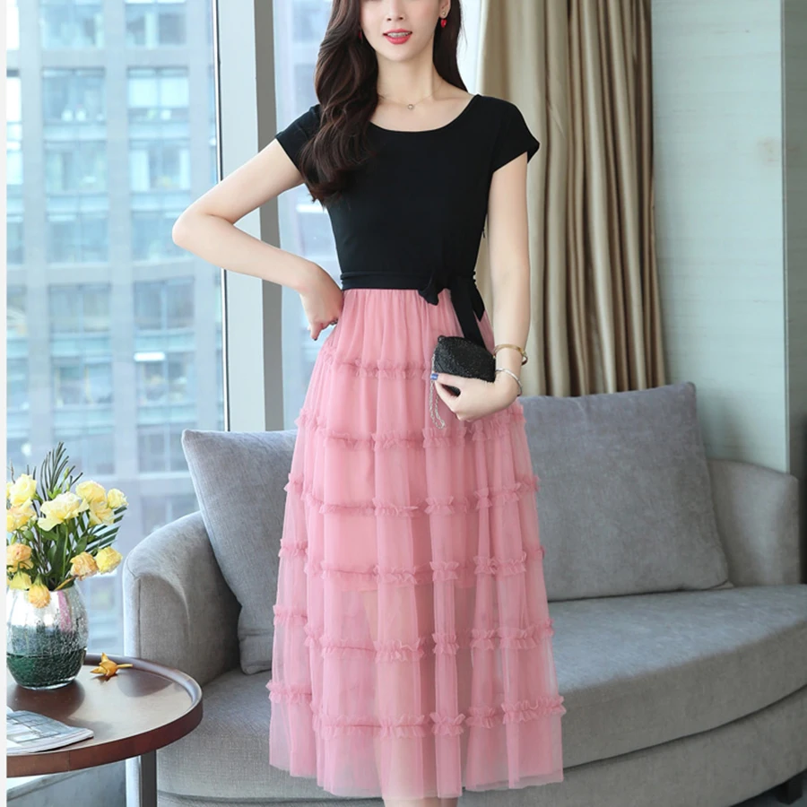 2021 размера плюс с фальш вставкой Пляжное платье миди в винтажном стиле Сезон лето