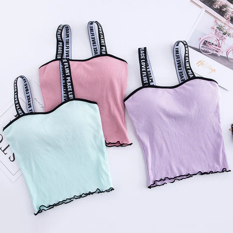 Бюстгальтер укороченный женский для фитнеса пурпурный с треугольными чашками