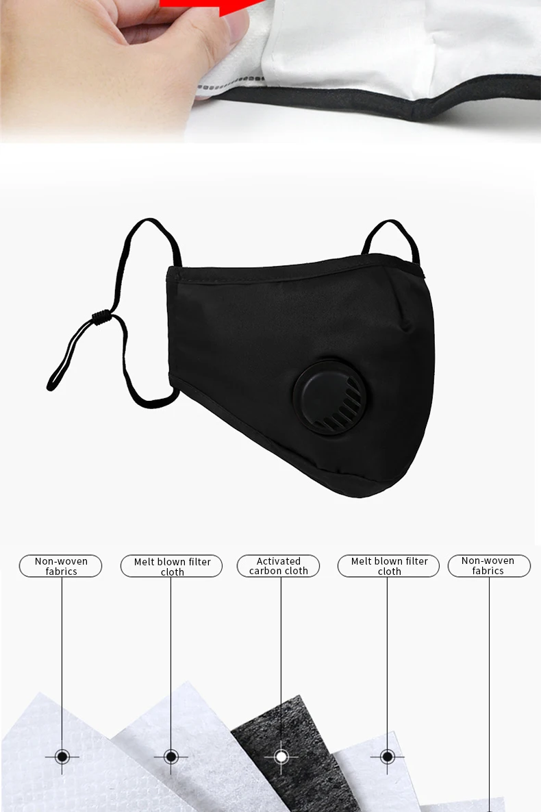 

2 Mask+ 20 PC Filter Protective Mask Filter Cotton Protection Masks Activated Reusable Mask Fashion Drop Shipping