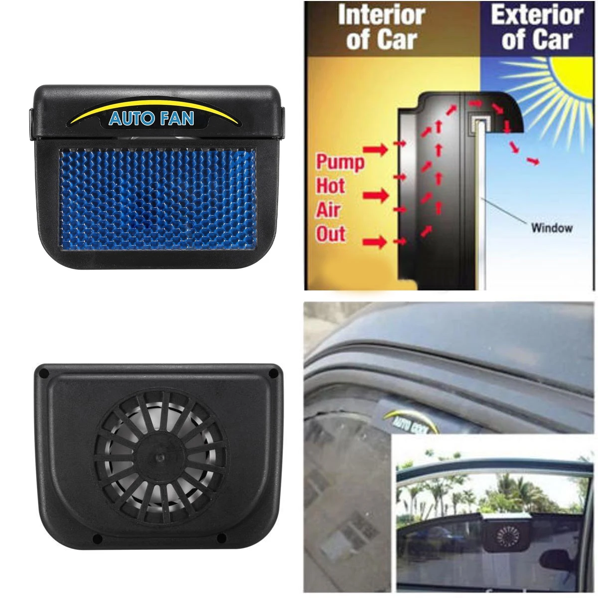 Автомобильный вентилятор на вентиляционное отверстие автомобильный солнечной