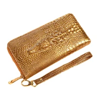 8pcs lot luxury design ladies leather wallet 3d crocodile patterned women purse clutch long female purse phone pocket wallet