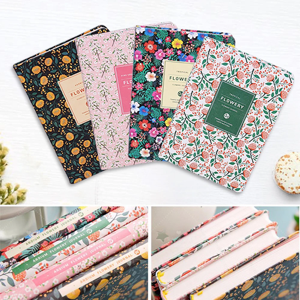 1 шт. из искусственной кожи Тетрадь цветочный записная книжка С ПЕРЕПЛЕТОМ с