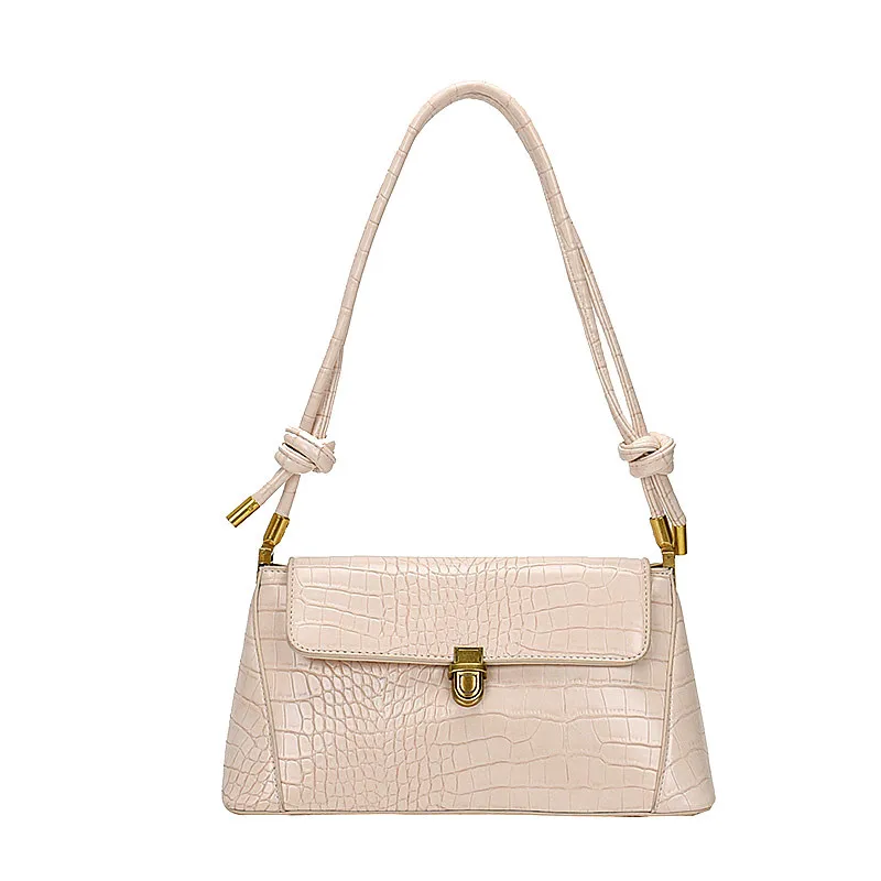 

Сумка кросс-боди Женская из кожи аллигатора, роскошный белый саквояж на плечо в винтажном стиле, сумочка-багет