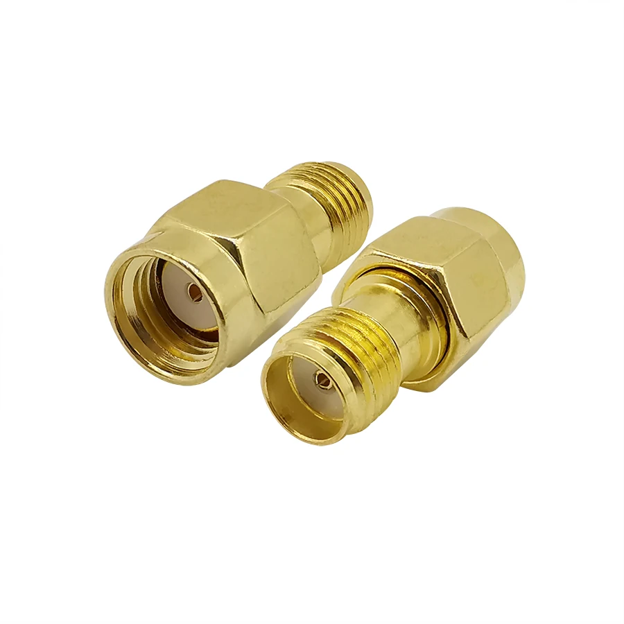 

1/2Pcs RP SMA Male to SMA Female Straight RF Coaxial Connector SMA to RP SMA Adapter Gold-Plated