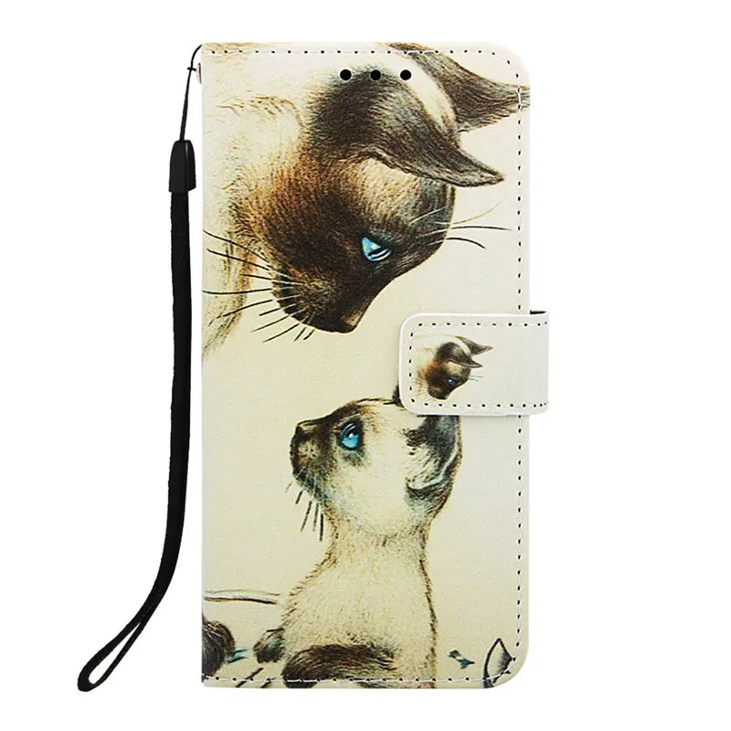 Cat Confrontation Для Fundas samsung Galaxy M10 M20 M30 S8 J6 плюс A10 A10E A20E A20 A30 A40 A50 A70 чехол с откидной крышкой с отделением для карт с милый тонкий кожаный чехол-книжка чехол DP03D - Цвет: Cat Confrontation