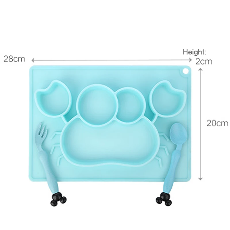 3 шт. детская силиконовая столовая тарелка мультяшный китовый Краб набор посуды