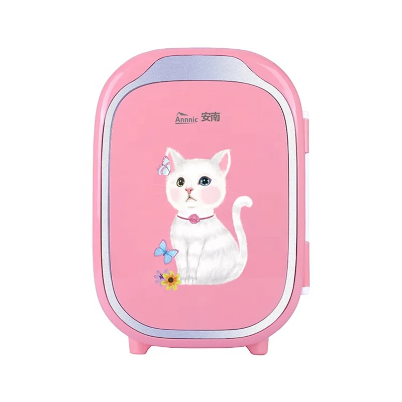 

6L Cute Cat Skincare Beauty Refrigerator Mini Fridge Portable Home Car Refrigerator for 12V 220V Heating And Cooling Box BX09