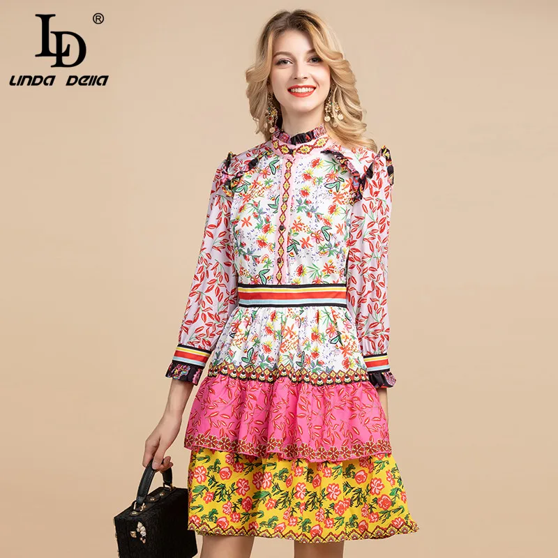 LD LINDA DELLA летнее модное дизайнерское винтажное платье женское с рукавом 3/4