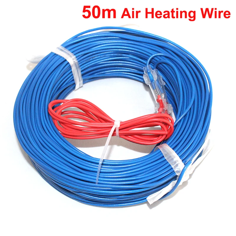50m air heating Теплица детская кровать Геотермальная проволока почвы/Воздушный нагревательный провод кабель растительный завод контроль температуры линия детский инкубатор - Цвет: 50m air heating