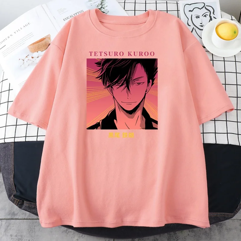 

Haikyuu camiseta feminina com estampa de desenho animado, camiseta para mulheres, folgada, casual, harajuku, nova moda, gola