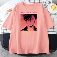 haikyuu camiseta feminina com estampa de desenho animado camiseta para mulheres folgada casual harajuku nova moda gola