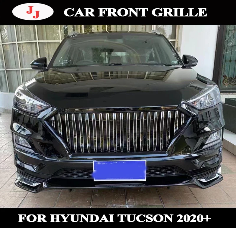 Передняя решетка для Hyundai Tucson 2019 2020 ABS Серебристая глянцевая черная высокое