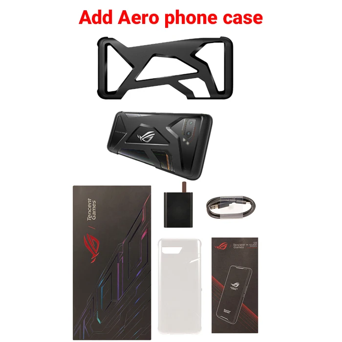 add Aero phone case Global Firmwar Asus ROG Phone 2 8 Гб 128 ГБ игровой телефон ROG Phone II ZS660KL 6,59 дюймов 8 Гб 128 ГБ Snapdragon 855+ 6000 мАч мобильный телефон - Цвет: add Aero phone case