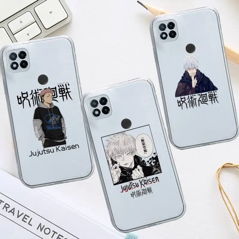 

Anime Jujutsu Kaisen Gojo Satoru Phone Case Transparent for Xiaomi redmi note 8 9 10 11 t lite pro ultra mix 4 k40