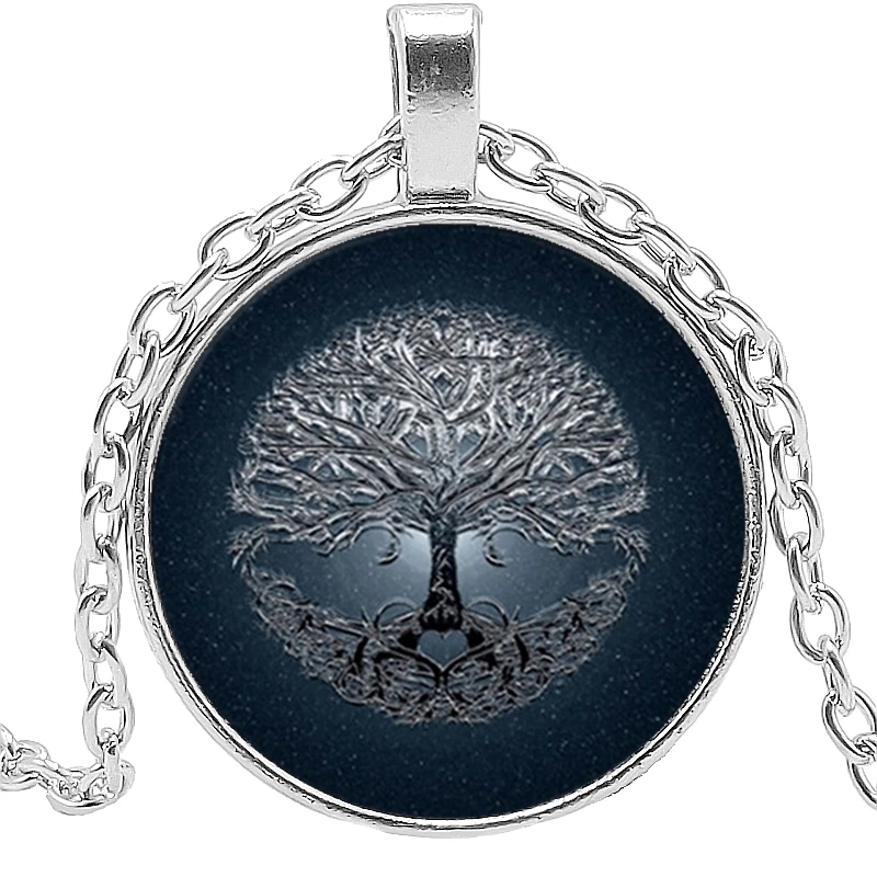 2019 горячее креативное темно синее ожерелье с выпуклым круглым кулоном из