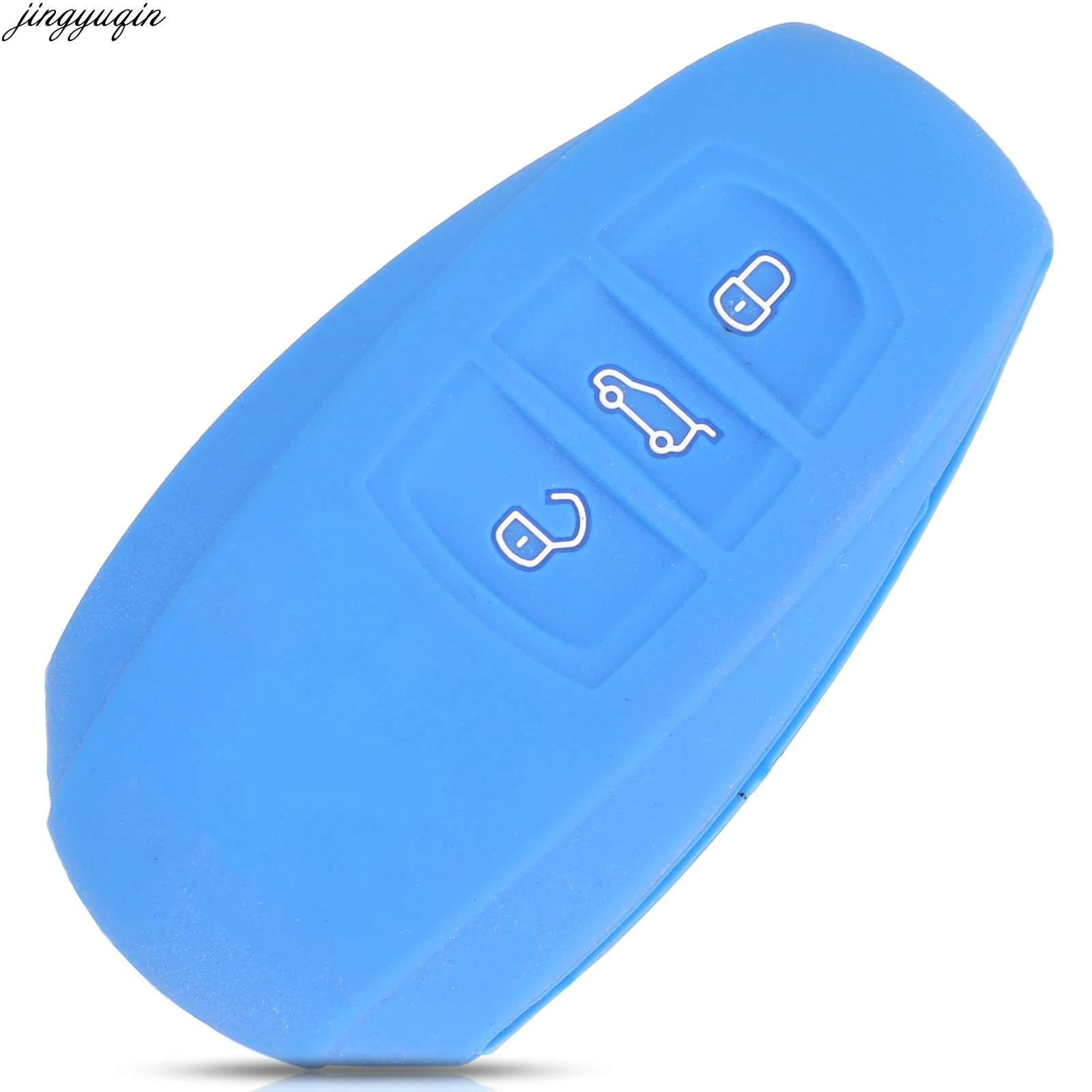 

Jingyuqin 30pcs Remote Car Key Silicone Cover Case For Volkswagen VW Touareg 3 Buttons Key Fob Holder Protection with Word