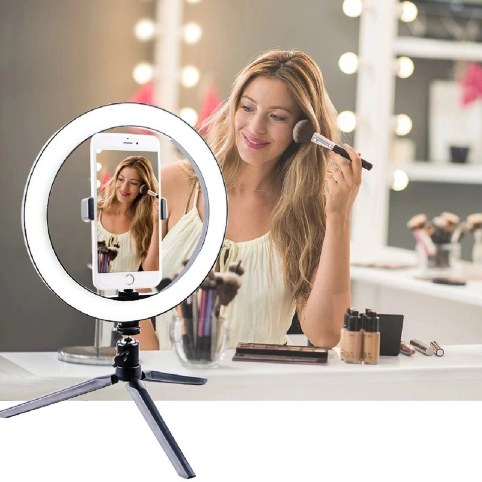 

26/16CM Photography Lighting Phone Ringlight Tripod Stand Photo Led Selfie Bluetooth Remote Ring Light Lamp Fill Youtube Live