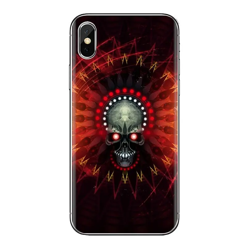 Прозрачный мягкий чехол для iPod Touch Apple iPhone 11 Pro 4 4s 5 5S SE 5C 6 6S 7 8 X XR XS Plus Max skull 3d hd обои |