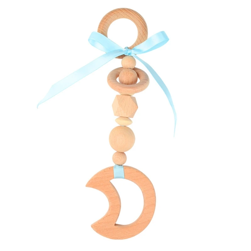 

50LE Baby Bed Animal Haning Supplies Wood Decoration with Bell Inside Interactive Toy Infant Gift for Baby Brain Training