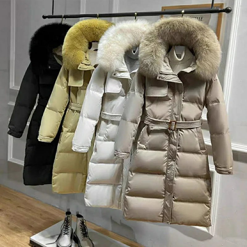 

Jaqueta feminina longa e grossa, 5 cores, quente, moderna, casaco de algodão acolchoado, mulheres, com capuz