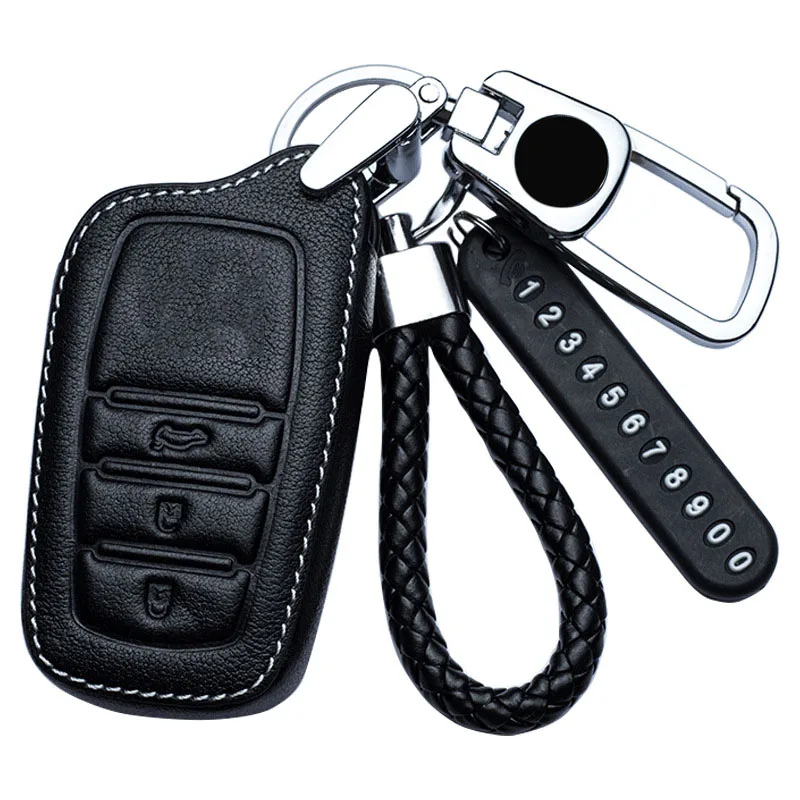 

Leather Car Key Case Key Cover for Toyota Chr Rav4 Auris Avensis Prius Aygo Camry Corolla Land Cruiser 200 Prado Crown Ring