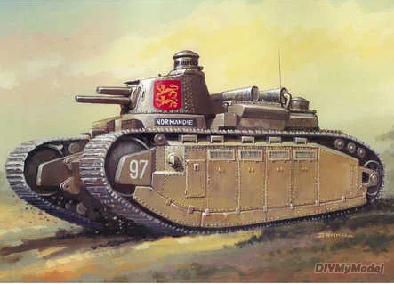 DIYMyModeI-tanque pesado franc&eacute;s FCM char 2C, KIT de modelo de papel artesanal, rompecabezas de juguete hecho a mano, regalo, accesorios de pel&iacute;cula-0