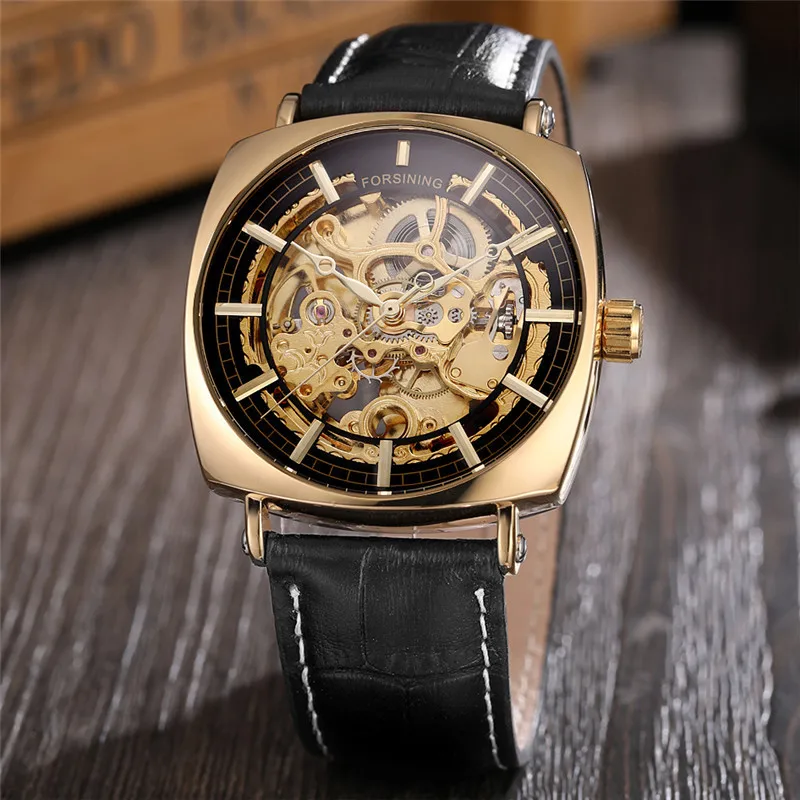 FORSINING автоматические механические мужские наручные часы военные спортивные