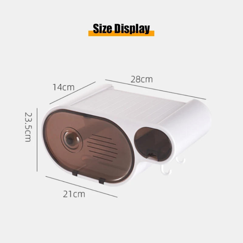 

Wall-Mounted bathroom storage Roll Paper Tissue Box Storage Punch-free Waterproof Rack With Hook Household Bathroom Accessories