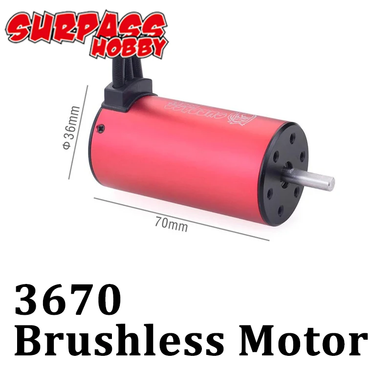 

Surpass Hobby Waterproof 3670 Brushless Motor 1350KV 1700KV 2050KV 2650KV 5mm Shaft for 1/8 1/10 RC Drift Racing Off-road Car