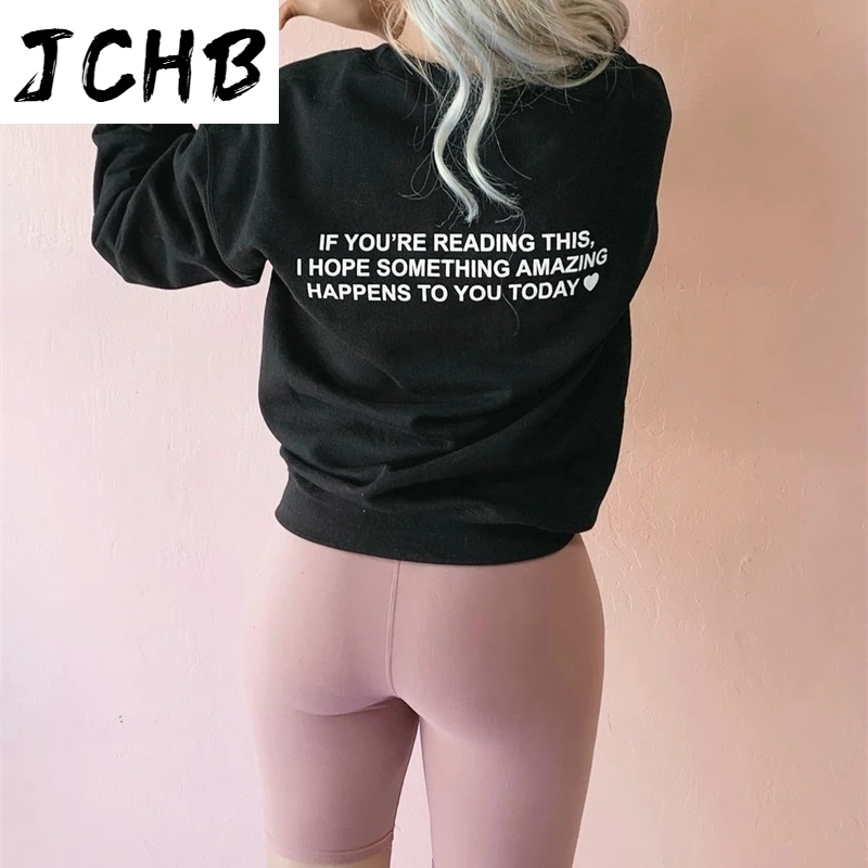 

Solid Fashion Women Hoodies Autumn Casual O-Neck Long Sleeve Back Letter Print Loose Pullovers Tops Female Harajuku Sweatshirts