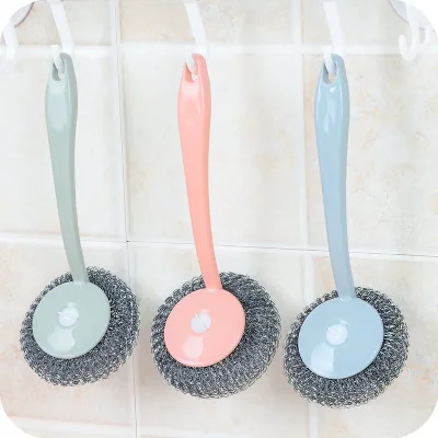 Новая утилита из нержавеющей стали проволока шариковая щетка с длинной ручкой